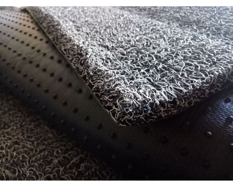 Coil Mat Hybrid Grey-Black Spaghetti Mat Outdoor Mat w/ Anti Slip 3ft x 6ft