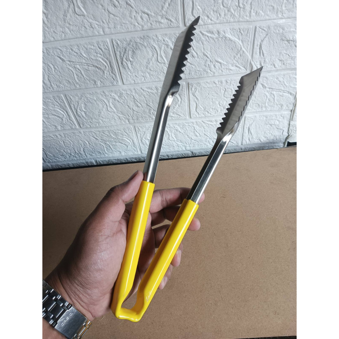 Gchef Kitchen Wedge Grip Tongs 12inch with Color Coated Handle