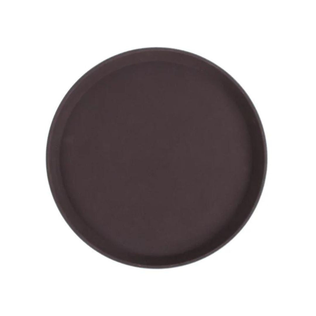 Round Tray Fiber Glass Non-Slip 16inch BROWN 5pcs
