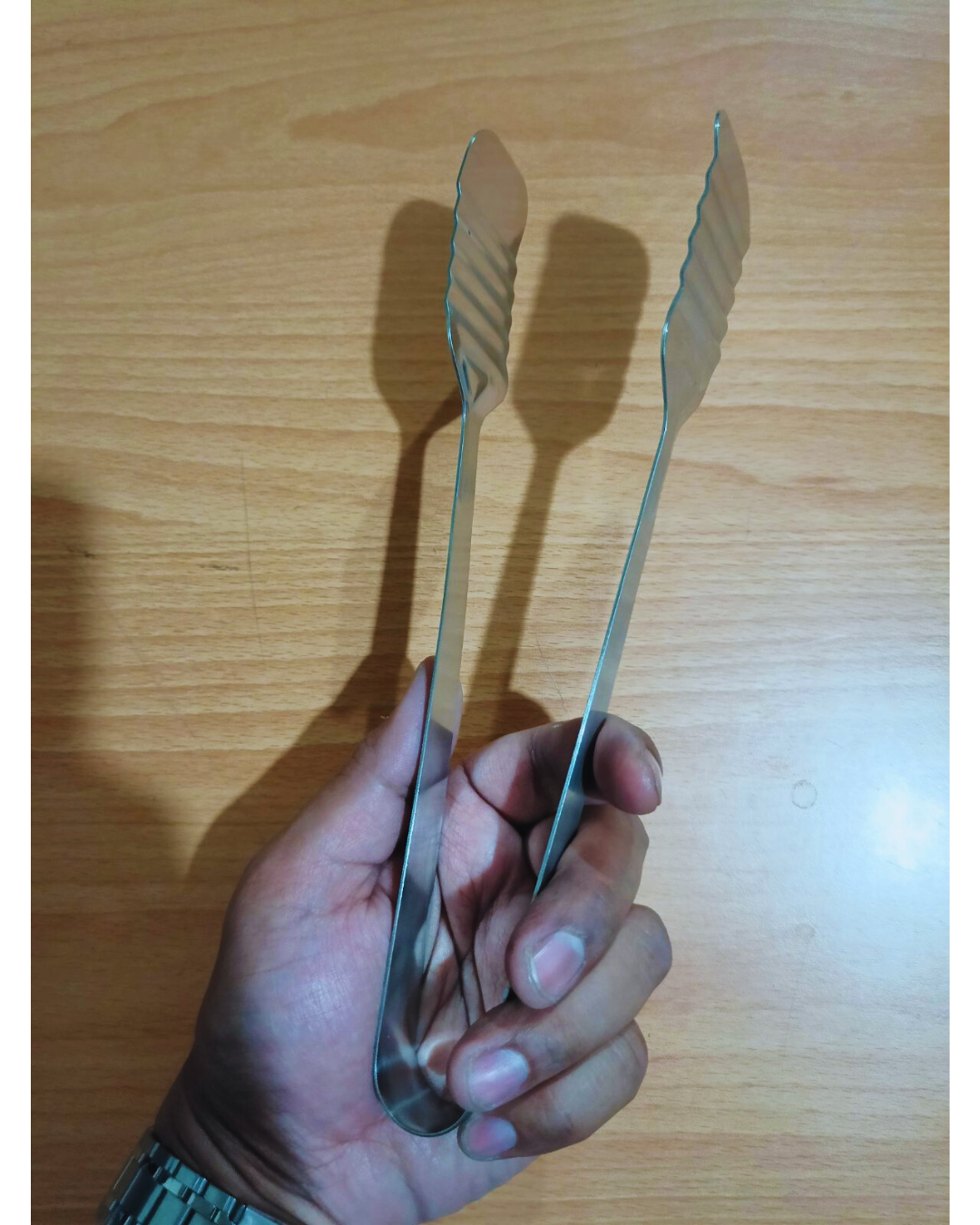 Flat Tongs Arrow Wave 1mm Thick Stainless Steel, 3pcs