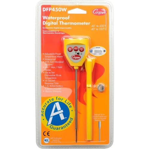 Cooper DFP450W Waterproof Digital Thermometer NSF Certified