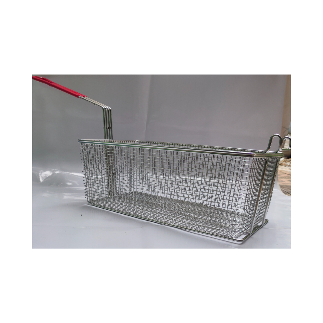 2pcs Fry Basket Full-Vat Segmented Stainless Steel 201 with clamp support