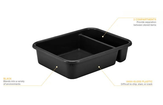 Bussing Box CAMBRO 2-Compartment BLACK