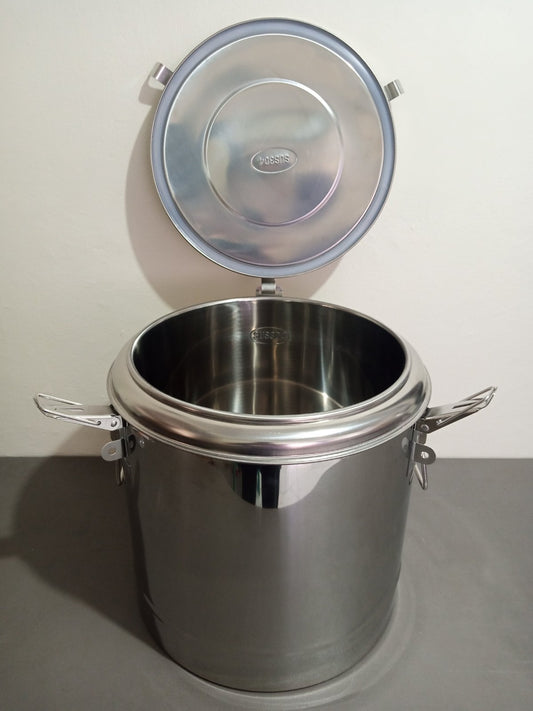 Rice Warmer Insulated Bucket 22L – Stainless Steel with Secure Clamp Lid