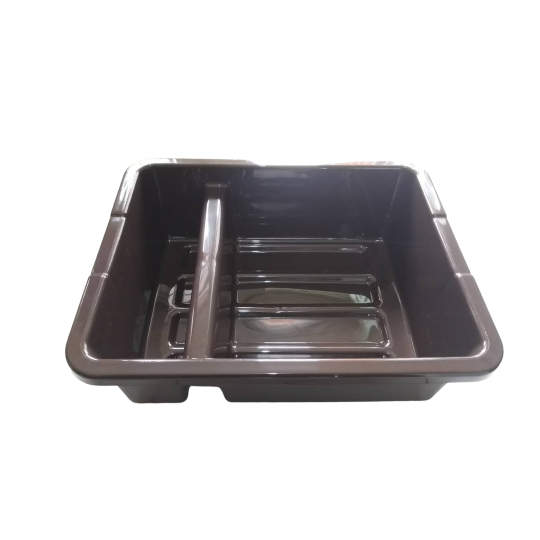 Bussing Box Brown Authentic Rubbermaid with Divider