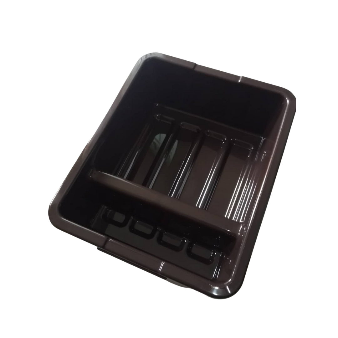 Bussing Box Brown Authentic Rubbermaid with Divider