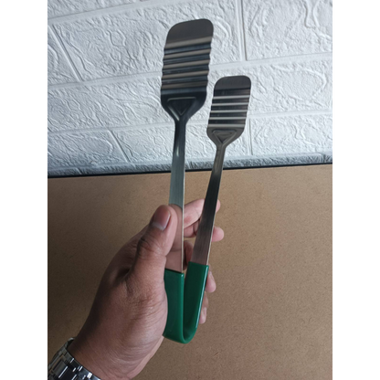 Flat Tongs Arrow Wave 1mm Thick Stainless Steel Colored Handles, 3pcs