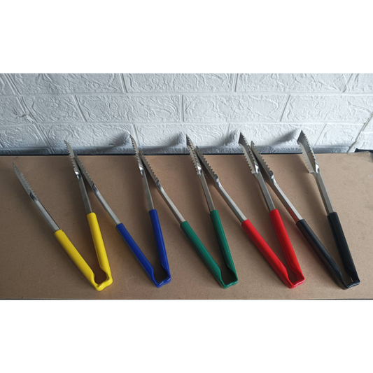 Gchef Kitchen Wedge Grip Tongs 12inch with Color Coated Handle
