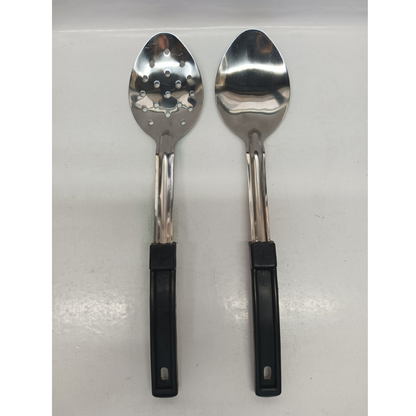 Basting Spoons 13 Inches Stainless Steel Black Handle 2pcs