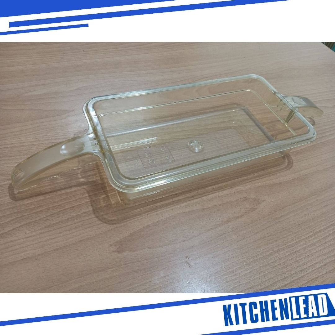 KitchenLead Amber Food Pan 1/3 x 2in 2 Handle Hot Food Pan