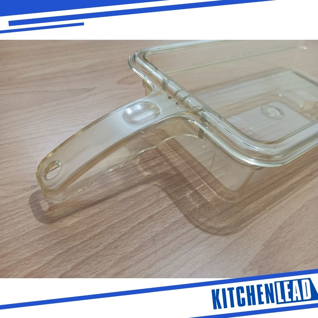 KitchenLead Amber Food Pan 1/3 x 2in 2 Handle Hot Food Pan