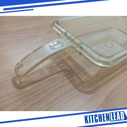 KitchenLead Amber Food Pan 1/3 x 2in 2 Handle Hot Food Pan
