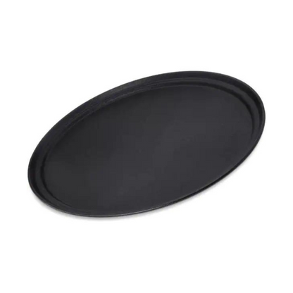 Round Tray Black Rubberized Plastic, 5pcs