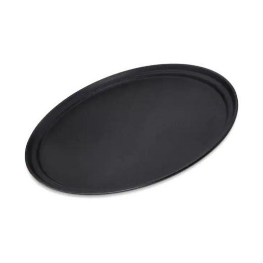 Round Tray Black Rubberized Plastic, 5pcs