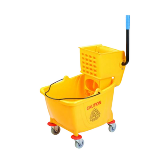Mop Squeezer Mop Wringer with Bucket Side Press Heavy Duty Single Mop Bucket 32L, 1 Set