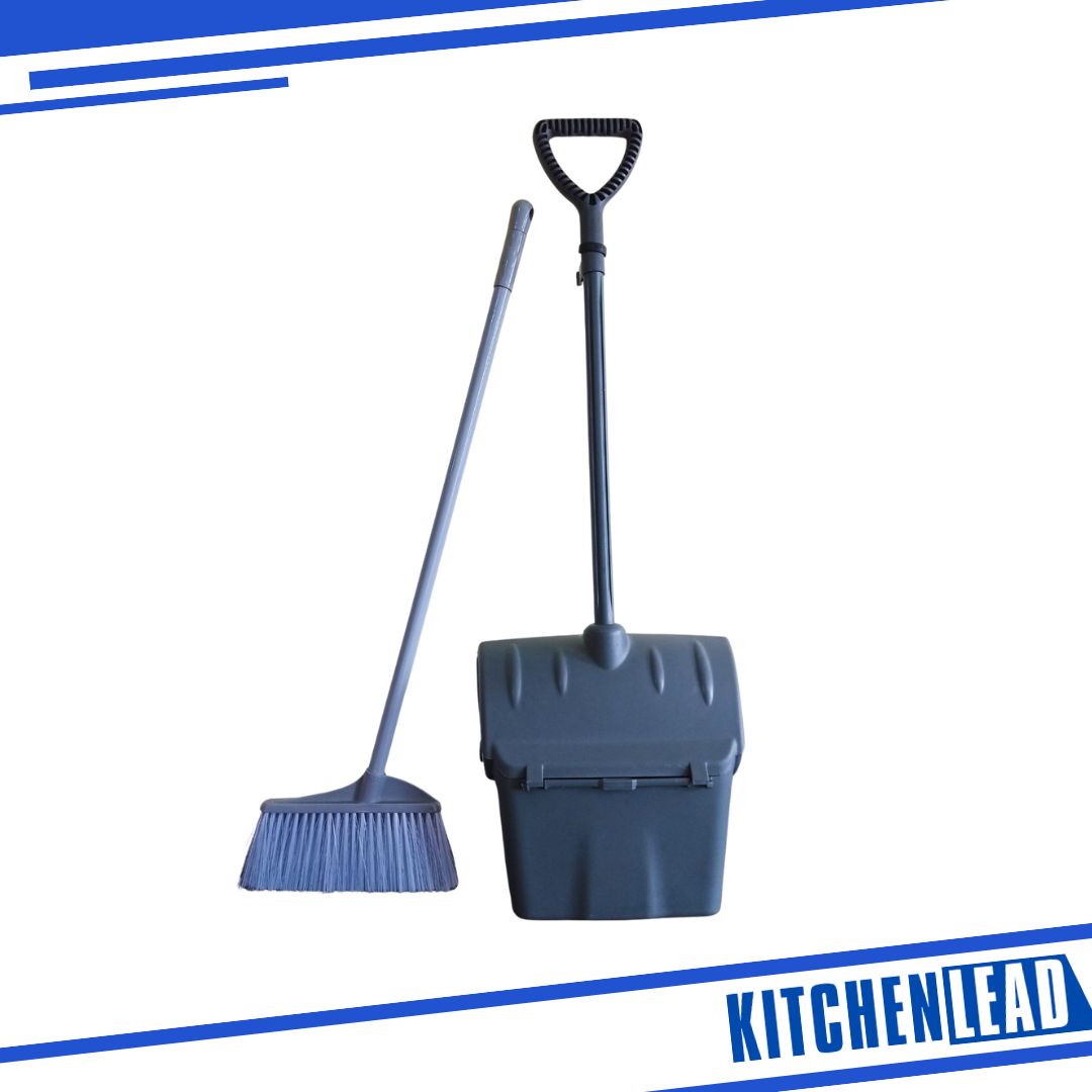 Lobby Dustpan with Broom Gray