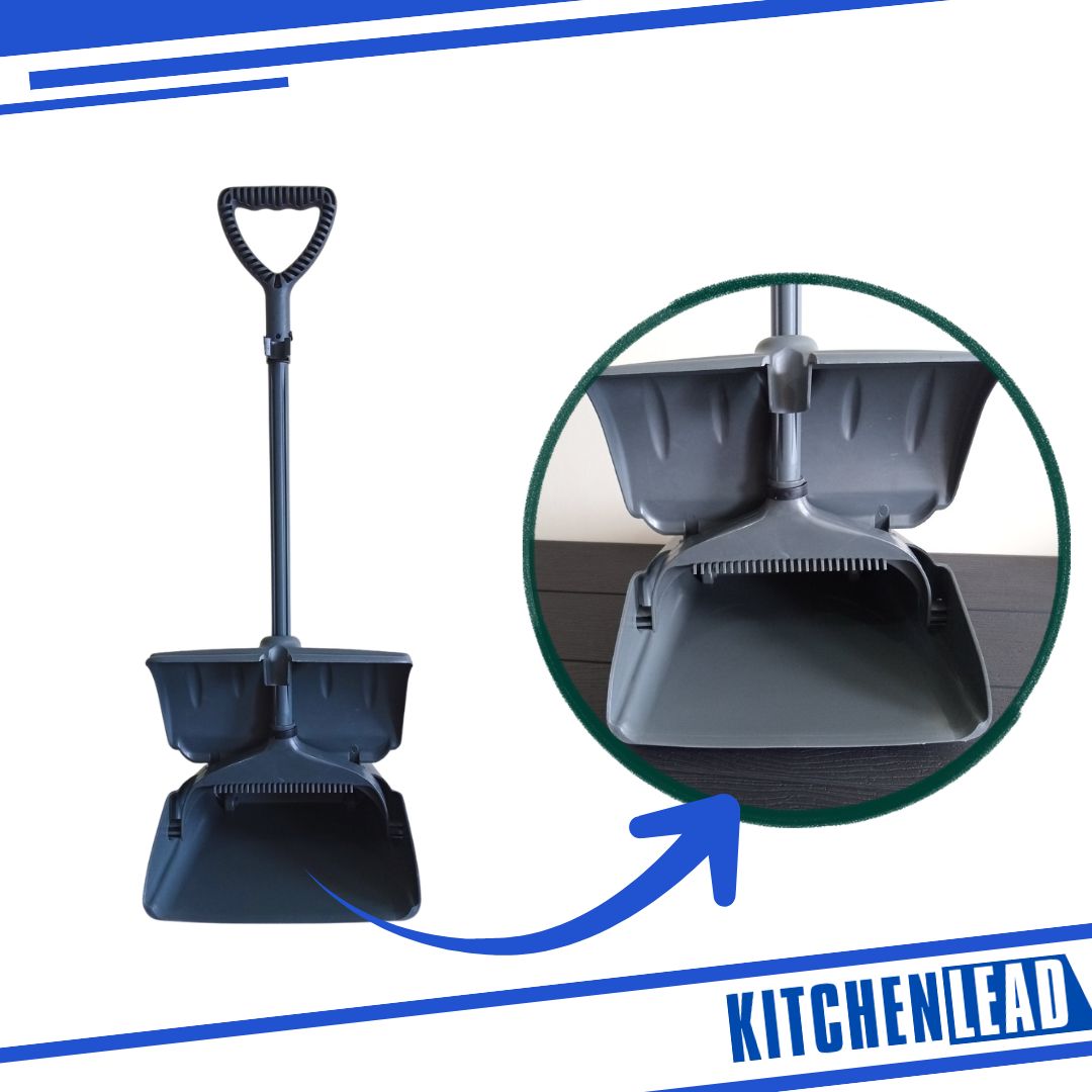 Lobby Dustpan with Broom Gray