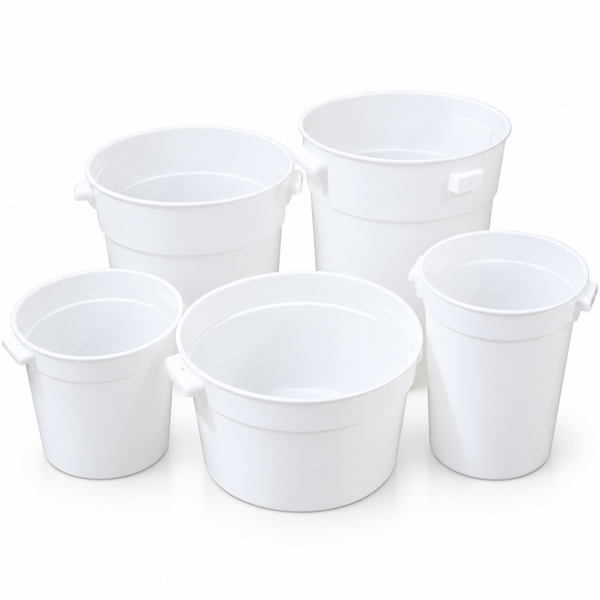 KitchenLead Food Storage Container Round PP White Graduated No Cover