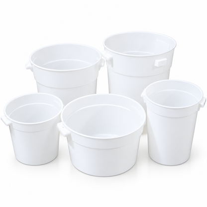 KitchenLead Food Storage Container Round PP White Graduated No Cover