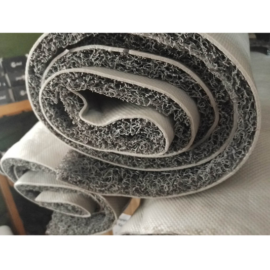Coil Spaghetti Mat, Gray Soft Rubber Backing 6x3ft
