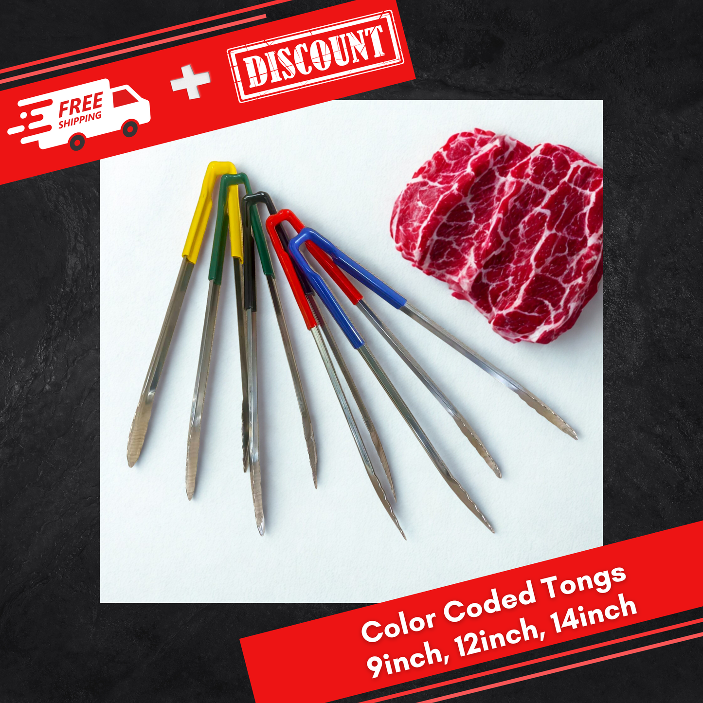 TheKitchenLead Tongs Thick Handle Coat Inno-Coating Technology