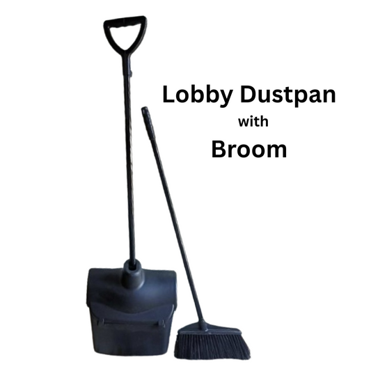 Lobby Dustpan Black with broom