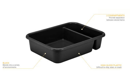 Bussing Box CAMBRO  2-Compartment BLACK