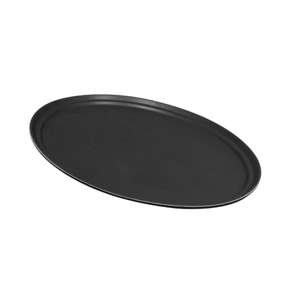 Round Tray Black Rubberized Plastic, 5pcs