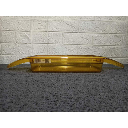 Dual Handle Food Pan 1/3 x 2.5inch Deep Amber Cambro Brand