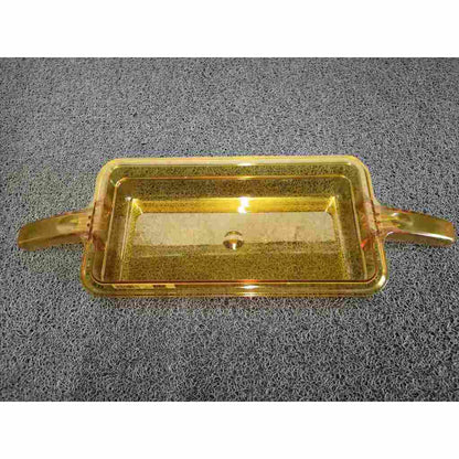 Dual Handle Food Pan 1/3 x 2.5inch Deep Amber Cambro Brand