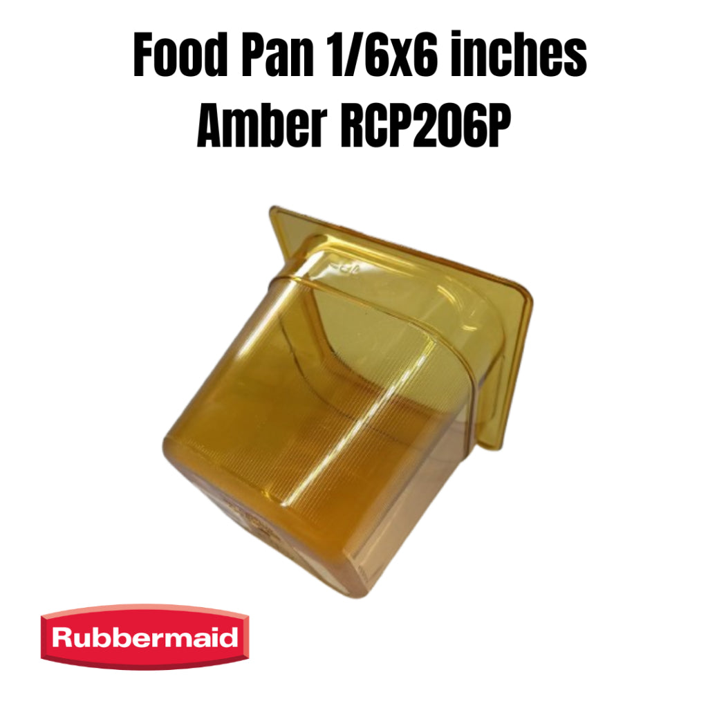 Rubbermaid Food Pan 1/6 x 6inch Depth Amber RCP206P