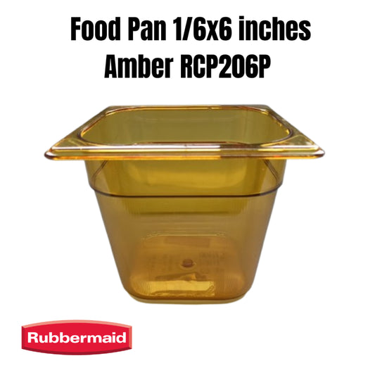 Rubbermaid Food Pan 1/6 x 6inch Depth Amber RCP206P