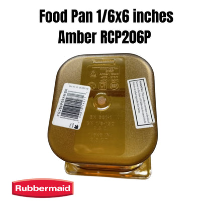 Rubbermaid Food Pan 1/6 x 6inch Depth Amber RCP206P