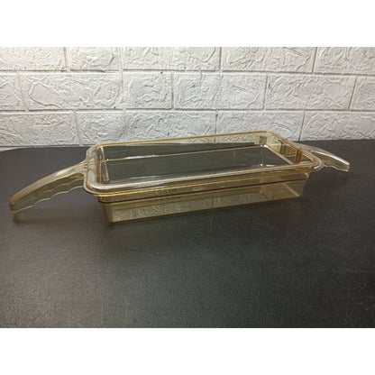 Dual Handle Food Pan 1/3 x 2.5inch Deep Amber Cambro Brand