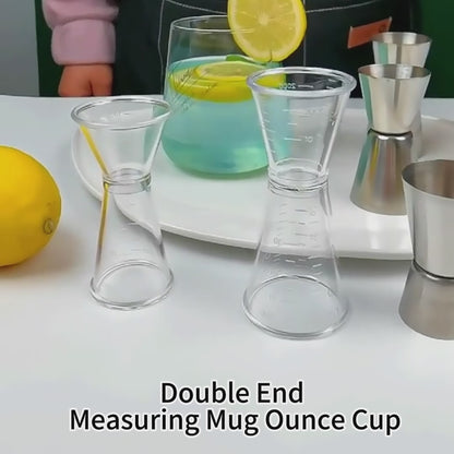 Double Jigger Big Measure Cup, Clear, Polycarbonate, 5pcs