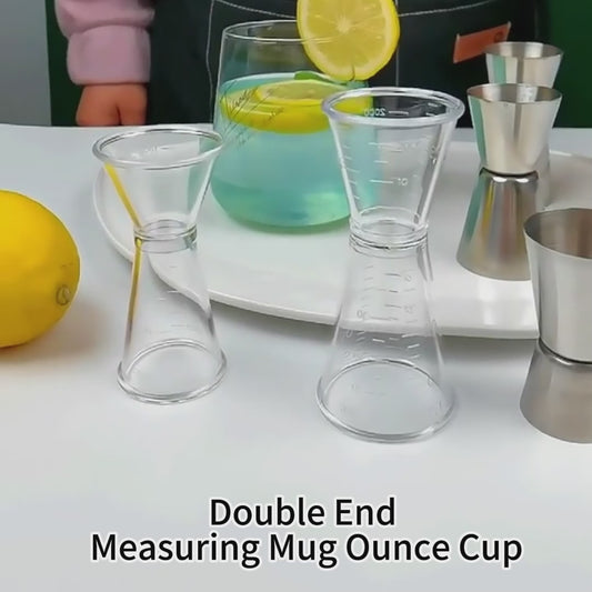 Double Jigger Big Measure Cup, Clear, Polycarbonate, 5pcs