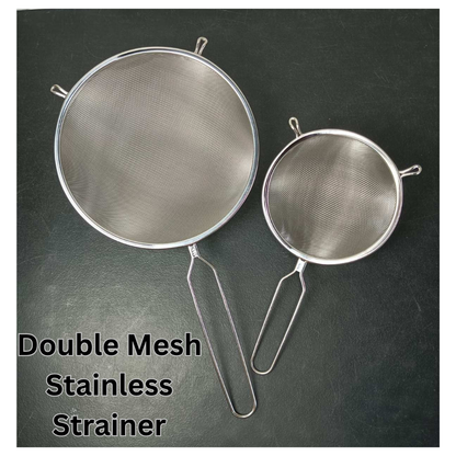 Double Mesh Stainless Strainer 19cm/28cm diameter Two Ears