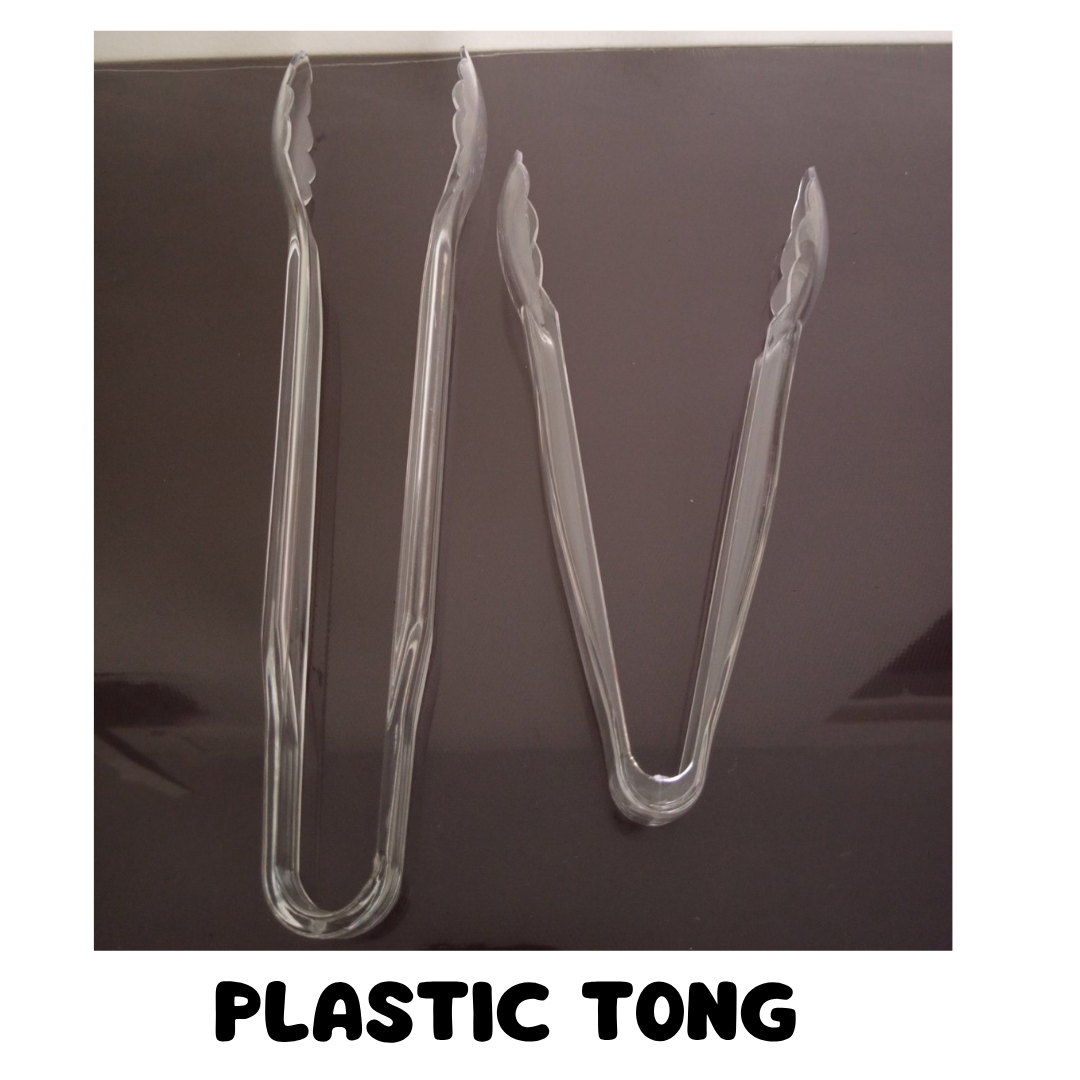 Plastic Tong 9inch & 12inch Durable Food Tong Clear