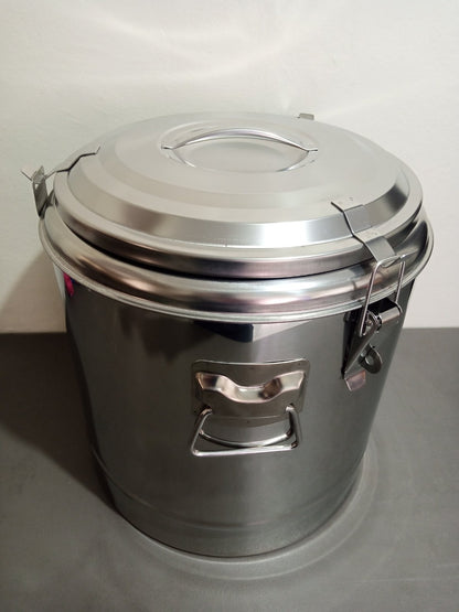 Rice Warmer Insulated Bucket 22L – Stainless Steel with Secure Clamp Lid