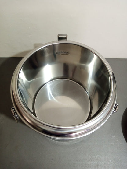 Rice Warmer Insulated Bucket 22L – Stainless Steel with Secure Clamp Lid