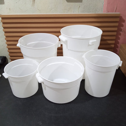 KitchenLead Food Storage Container Round PP White Graduated No Cover